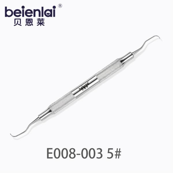Benlai Dental Curette E008-003 KXS 5#, Double End Curved Tips, φ8 Hollow Round Handle